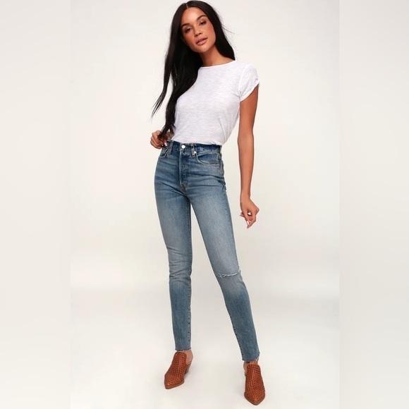 ⚡️Free People We The Free Stella High-Waisted Distressed Skinny Jeans -  size 25 - Picture 4 of 12